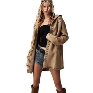 Free People x Understated Studded Hooded Cardigan Coatigan
Size L/XL